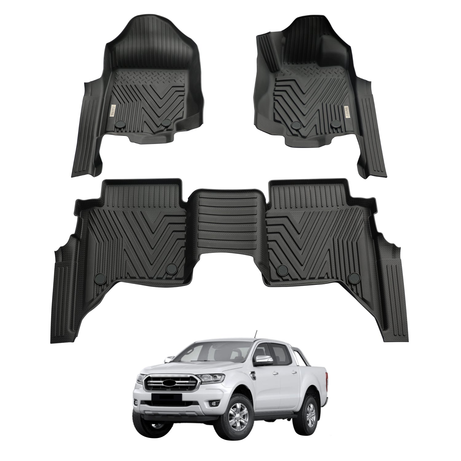 5D Injection Floor Mats for Ford Ranger PX PX2 PX3 Series Dual Cab 2011-2022