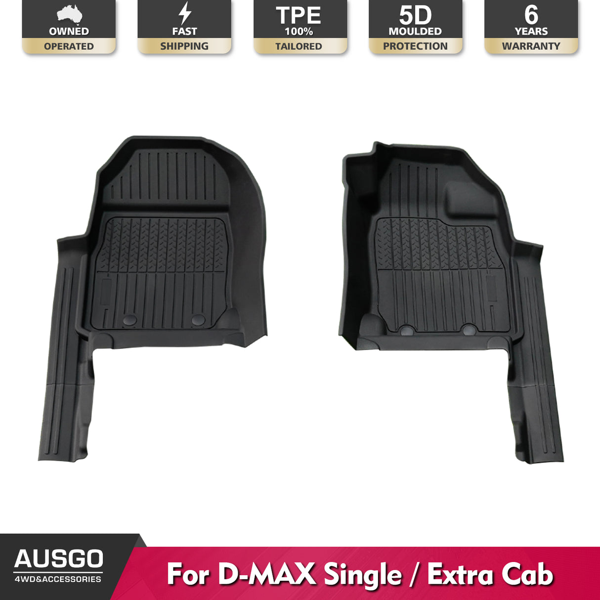 7D Injection Floor Mats for ISUZU D-MAX DMAX Single / Extra Cab 2020-Onwards
