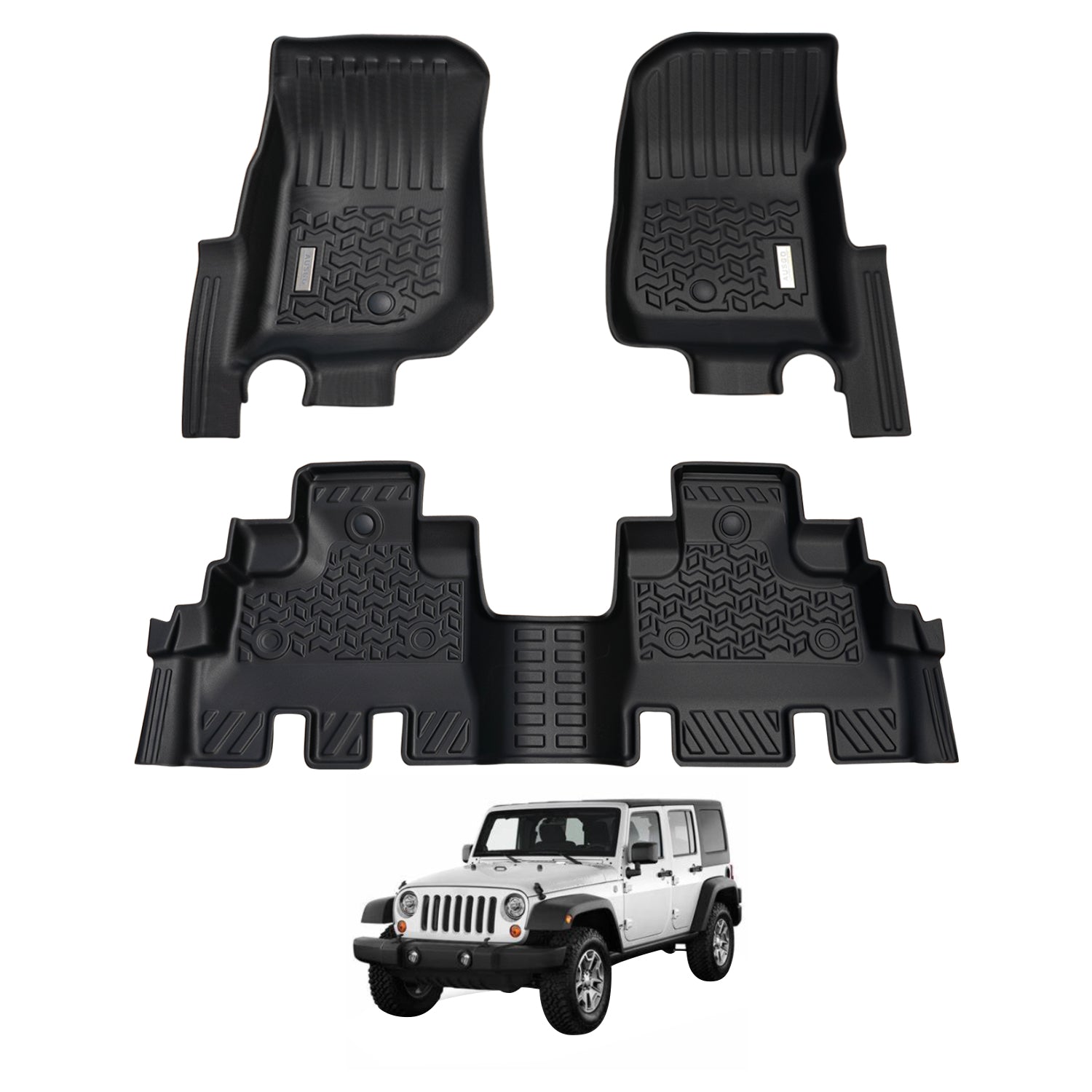 5D Car Floor Mats for Jeep Wrangler JK Series 4Door 2012-2018