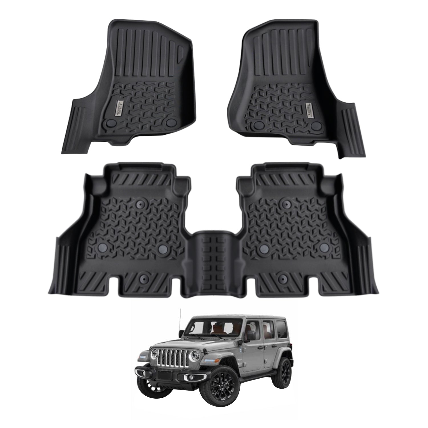 5D Car Floor Mats for Jeep Wrangler JL Series 4Door 2018-Onwards