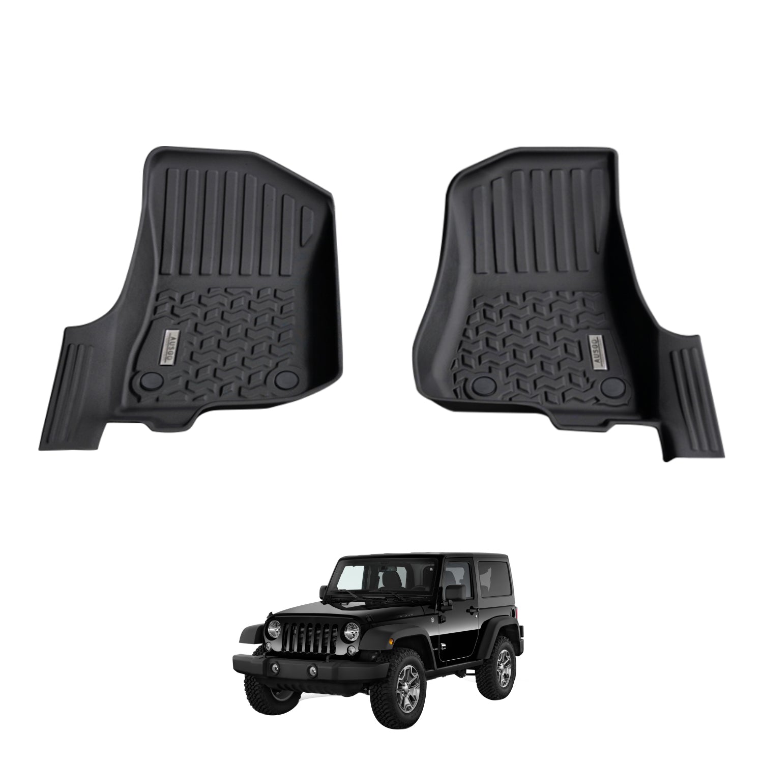 5D Car Floor Mats for Jeep Wrangler JL Series 2Door 2018-Onwards Front 2PCS