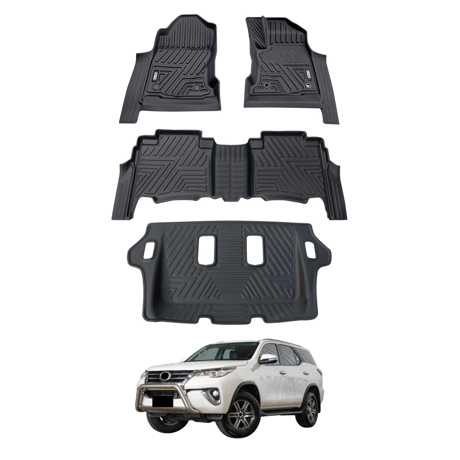 5D Car Floor Mats for Toyota Fortuner Auto Transmission 2015-Onwards