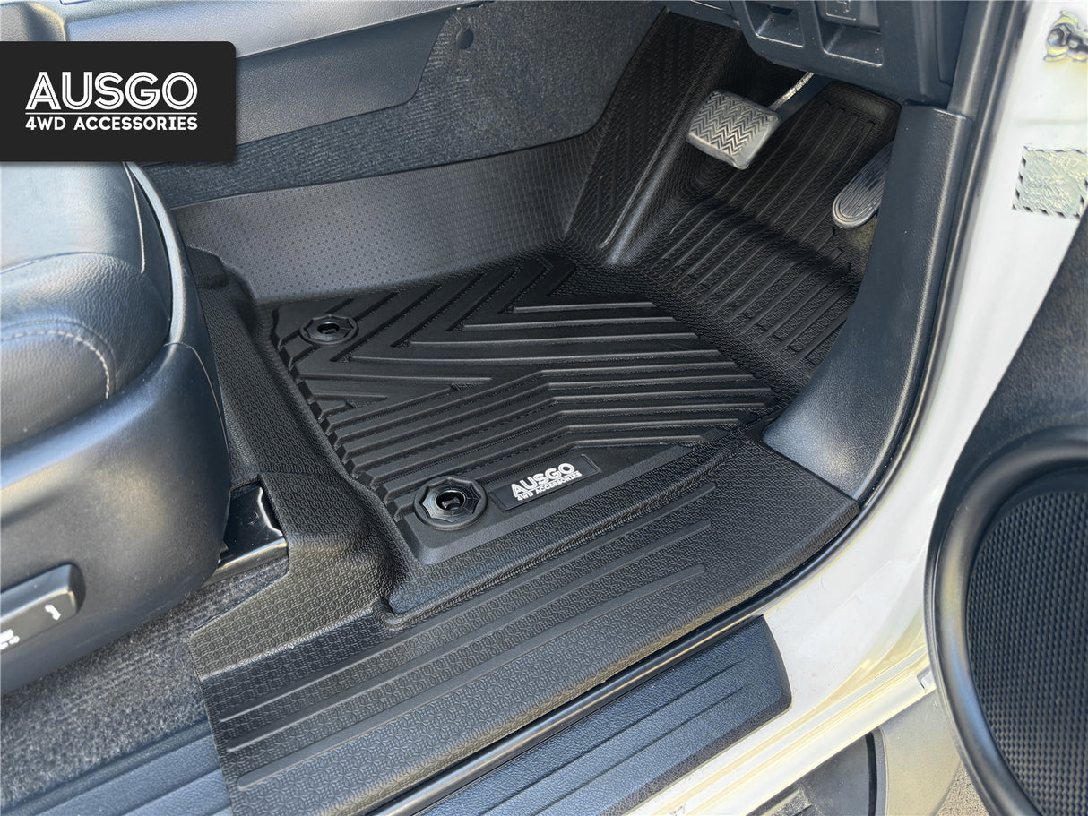 PRE-ORDER 5D Injection Floor Mats + Black Door Sill Protector for Toyota Hilux Auto Dual Cab 2015-Onwards