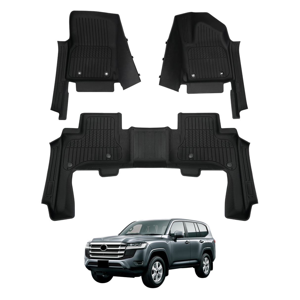7D Injection Floor Mats for Toyota Land Cruiser 300 Series 2021-Onwards