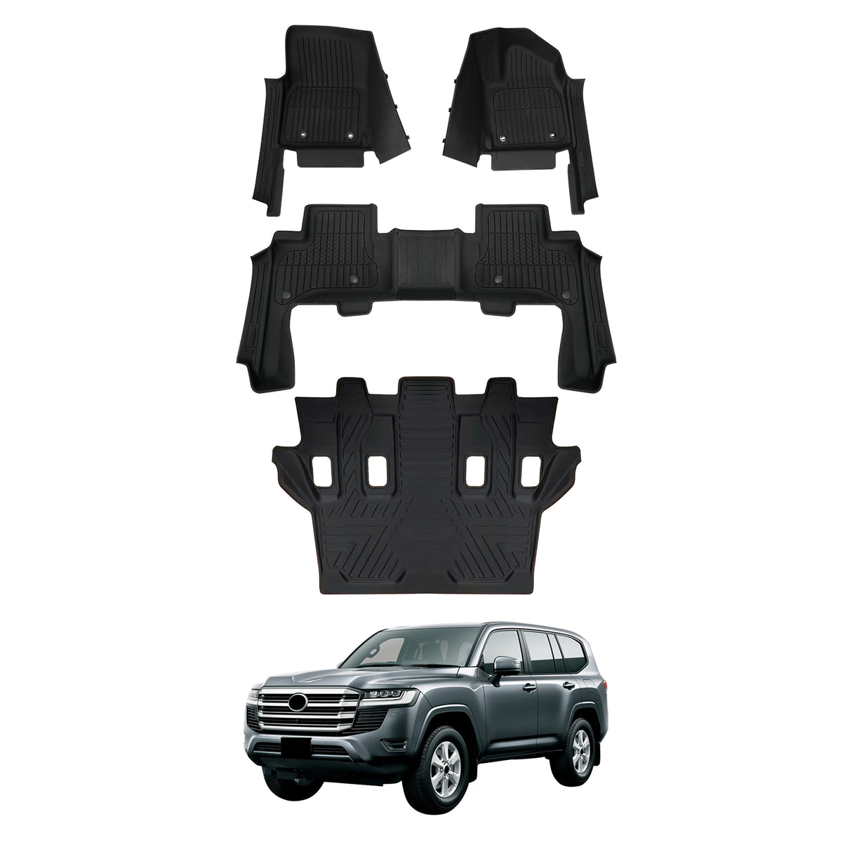 7D Injection Floor Mats for Toyota Land Cruiser 300 Series 2021-Onwards
