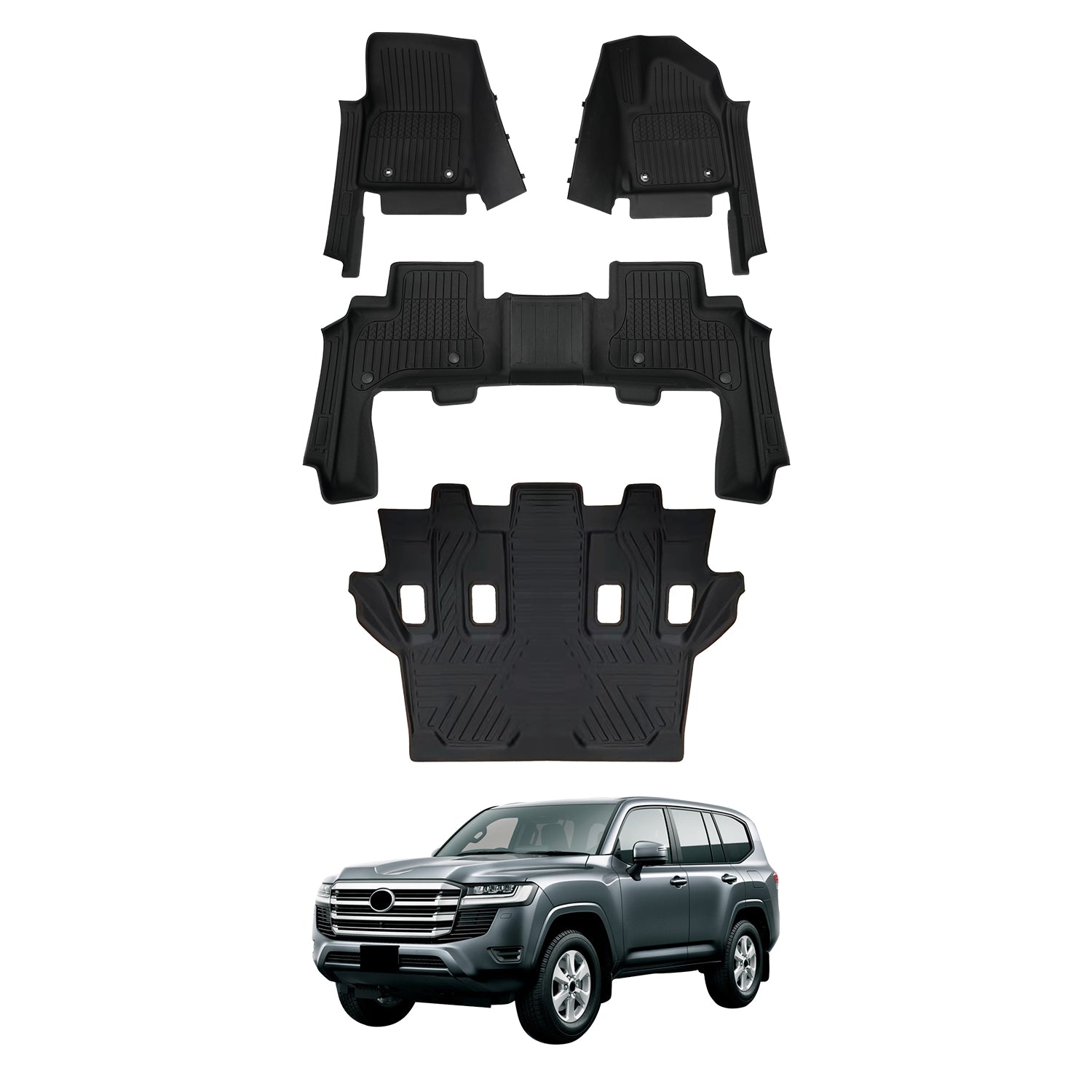 7D Injection Floor Mats for Toyota Land Cruiser 300 Series 2021-Onwards