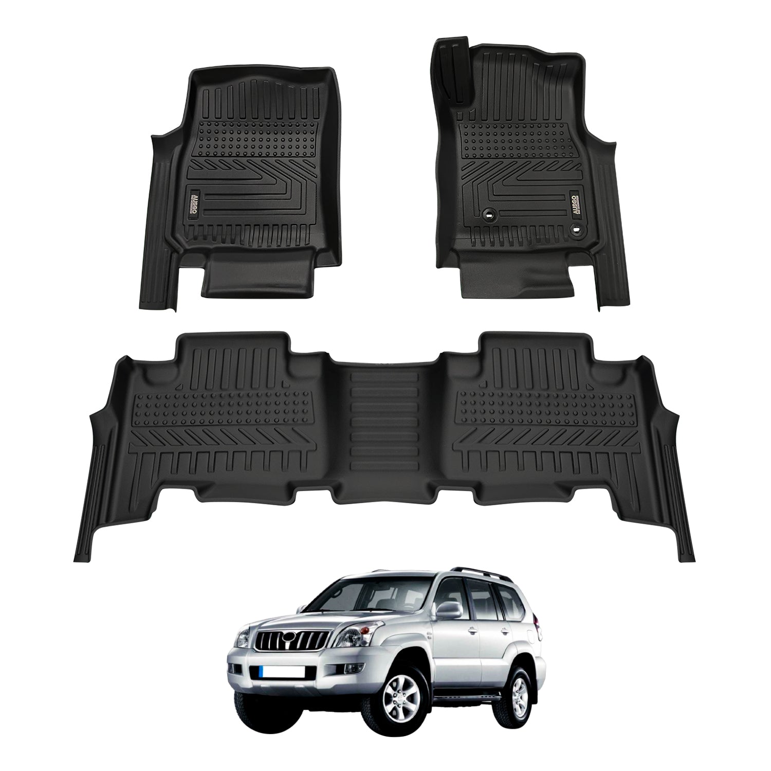 5D Car Floor Mats for Toyota Land Cruiser Prado 120 Series 2003-2009 (Auto Trans)