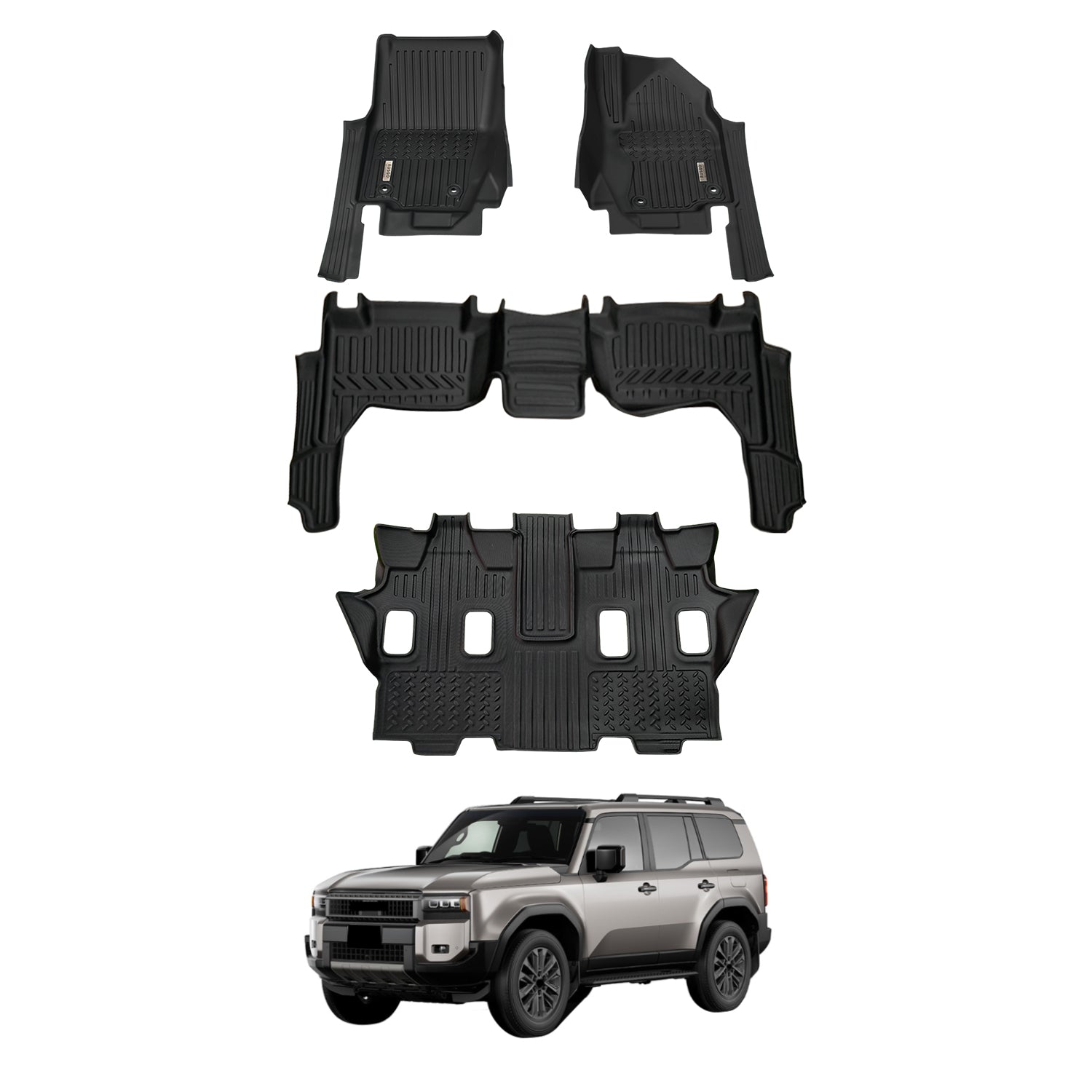 7D Car Floor Mats for Toyota Land Cruiser Prado 250 Series 2024-Onwards