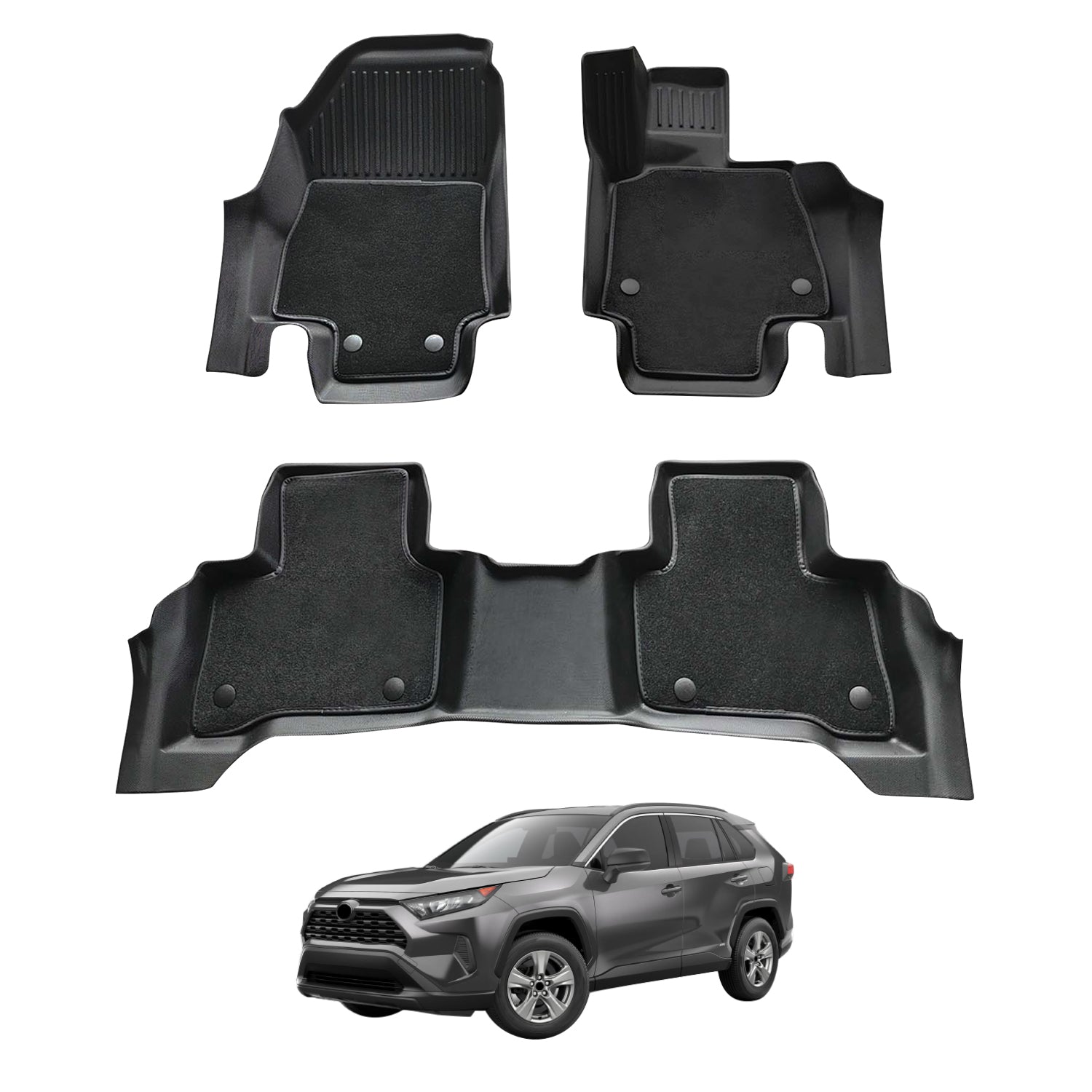 Double-Layer Car Floor Mats for Toyota RAV4 2019-Onwards