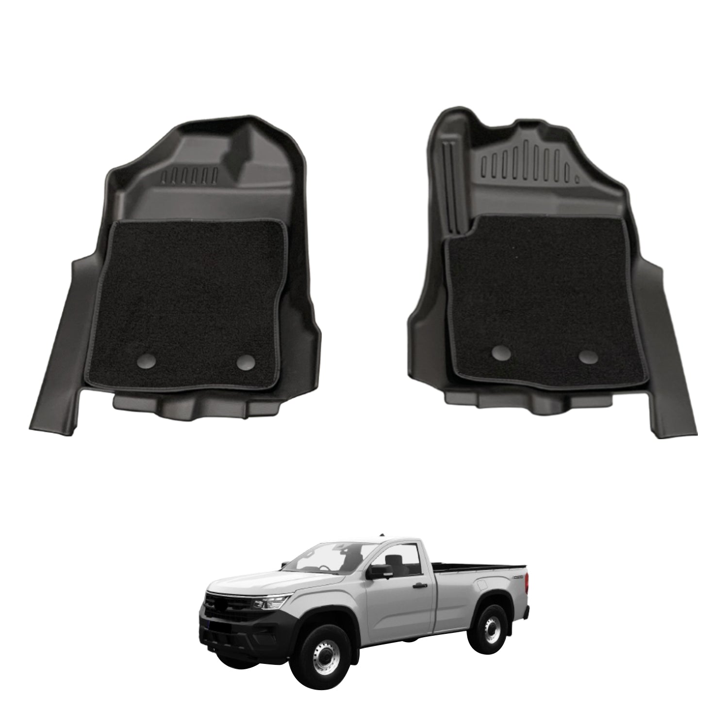 Double-Layer Car Floor Mats Front Row for Volkswagen Amarok Next-Gen NF 2023-Onwards