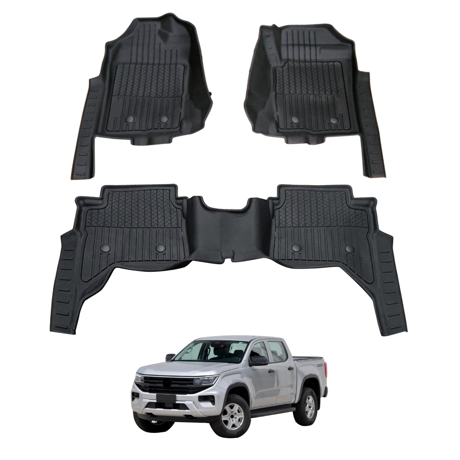 7D Injection Floor Mats for Volkswagen Amarok Next-Gen NF Dual Cab 2023-Onwards