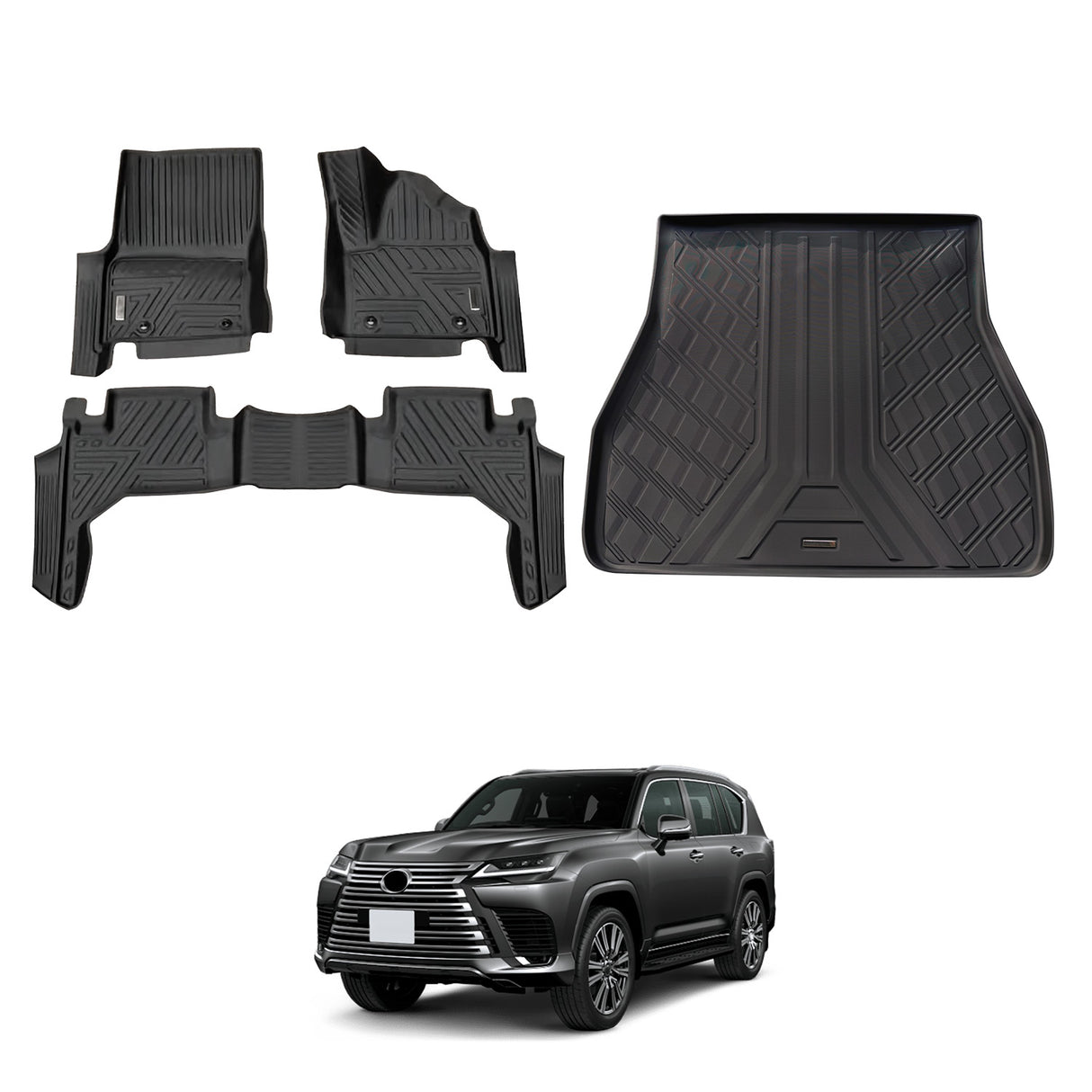 5D Car Floor Mats for LEXUS LX Series LX500d LX600 2021-Onwards
