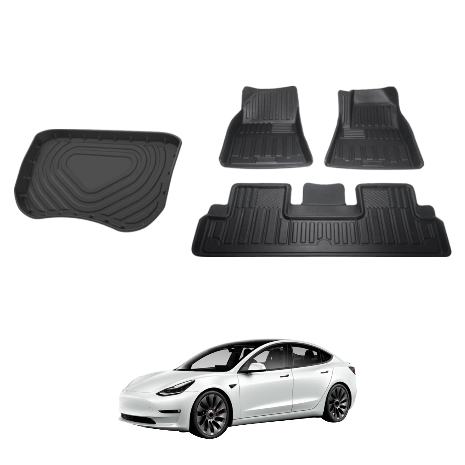 3D Floor Mats for Tesla Model 3 2019-2023