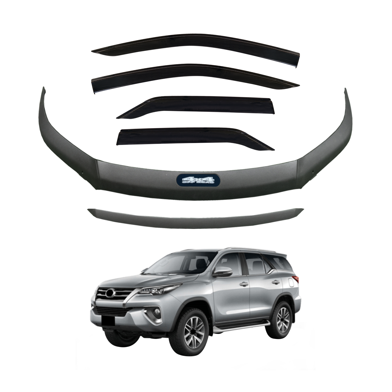 Weather Shields + Bonnet Protector for Toyota Fortuner 2015-2020