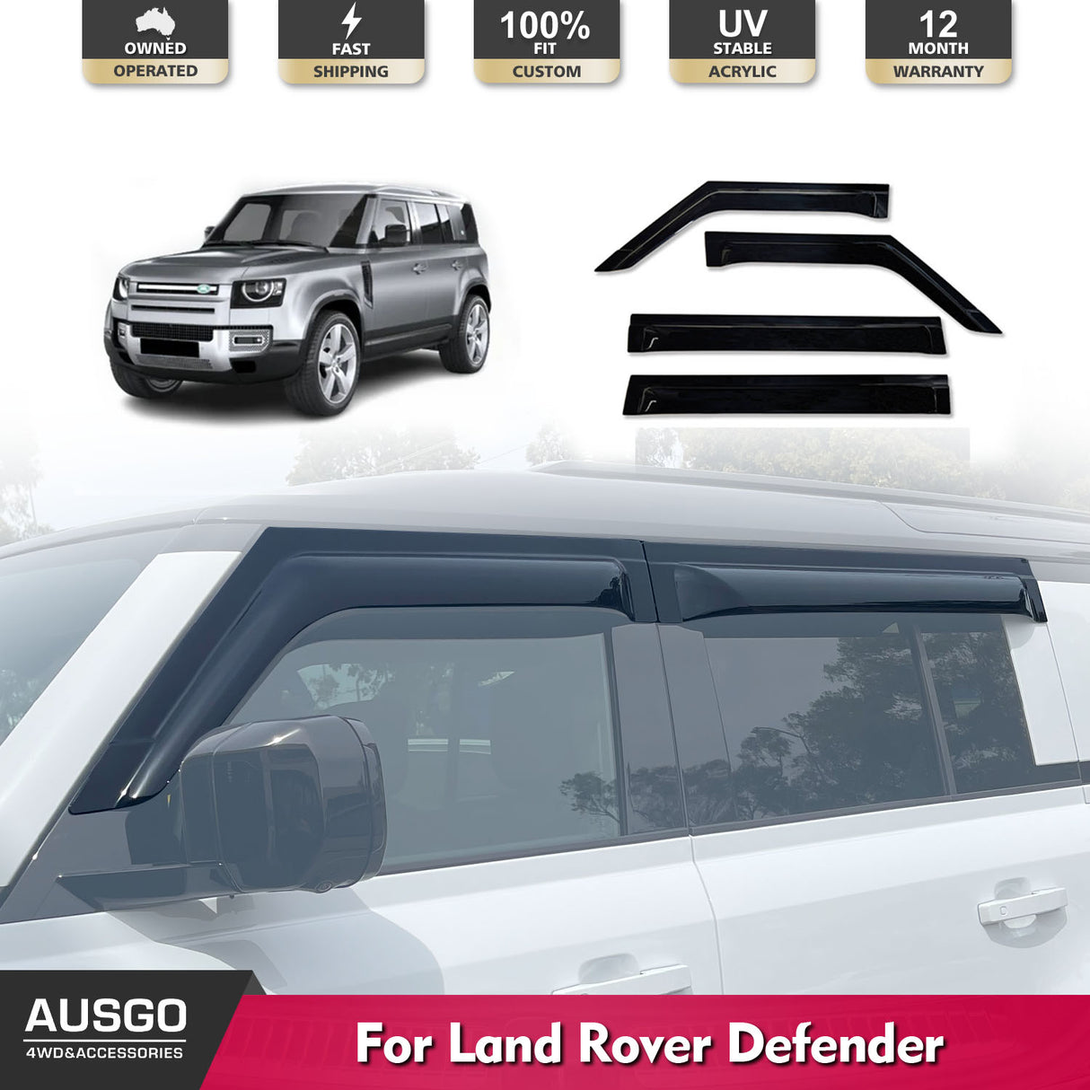 Wide Type Weather Shields for Land Rover Defender L663 series 110 / 130 2020-Onwards