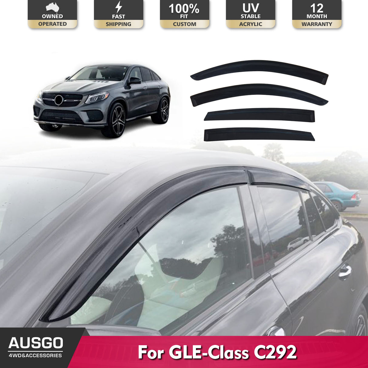 Luxury Weather Shields for Mercedes-Benz GLE Class C292 2016-Onwards