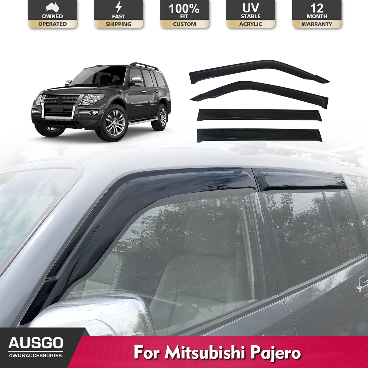 Luxury Weather Shields for Mitsubishi Pajero 2000-2021