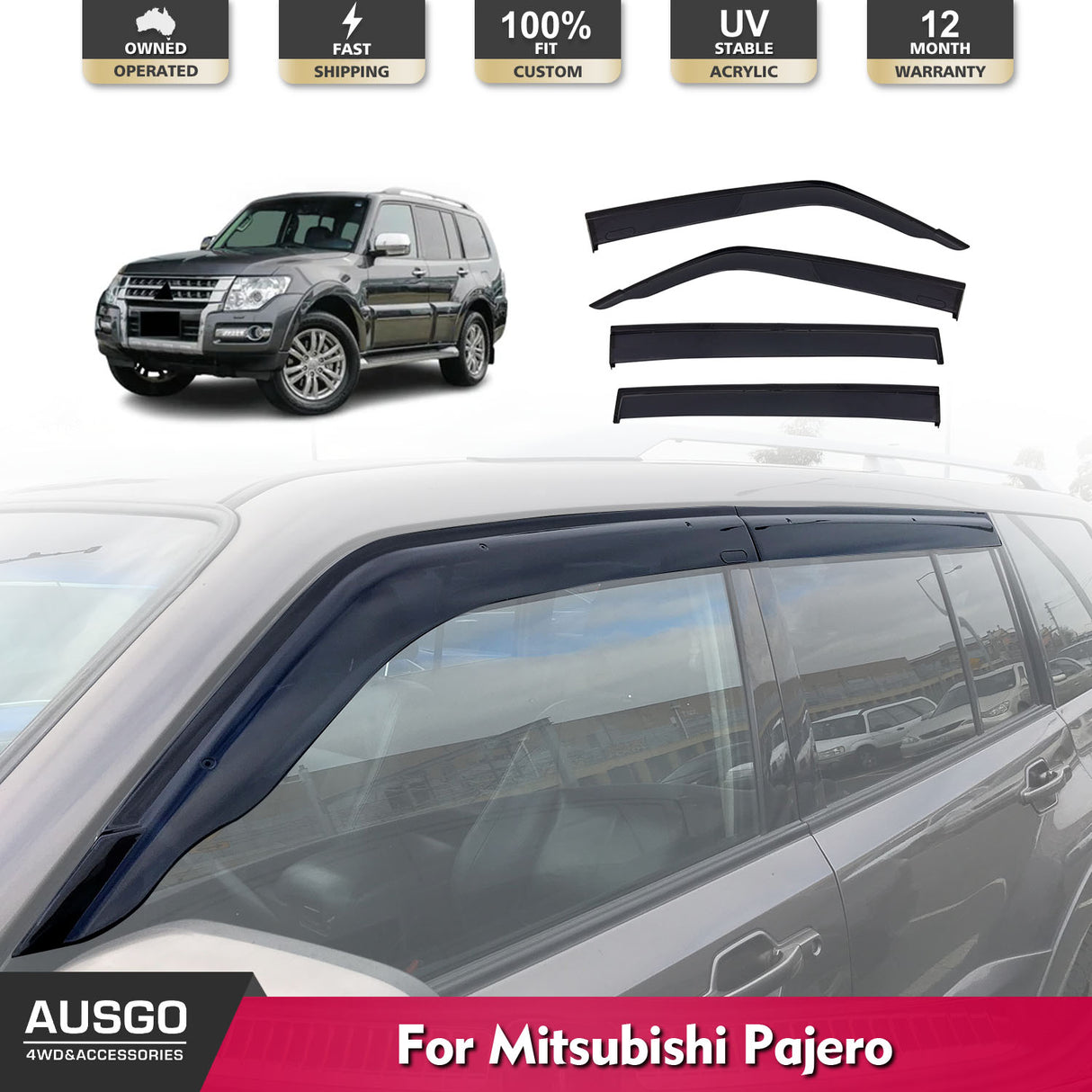 Injection Weather Shields for Mitsubishi Pajero 2000-2021