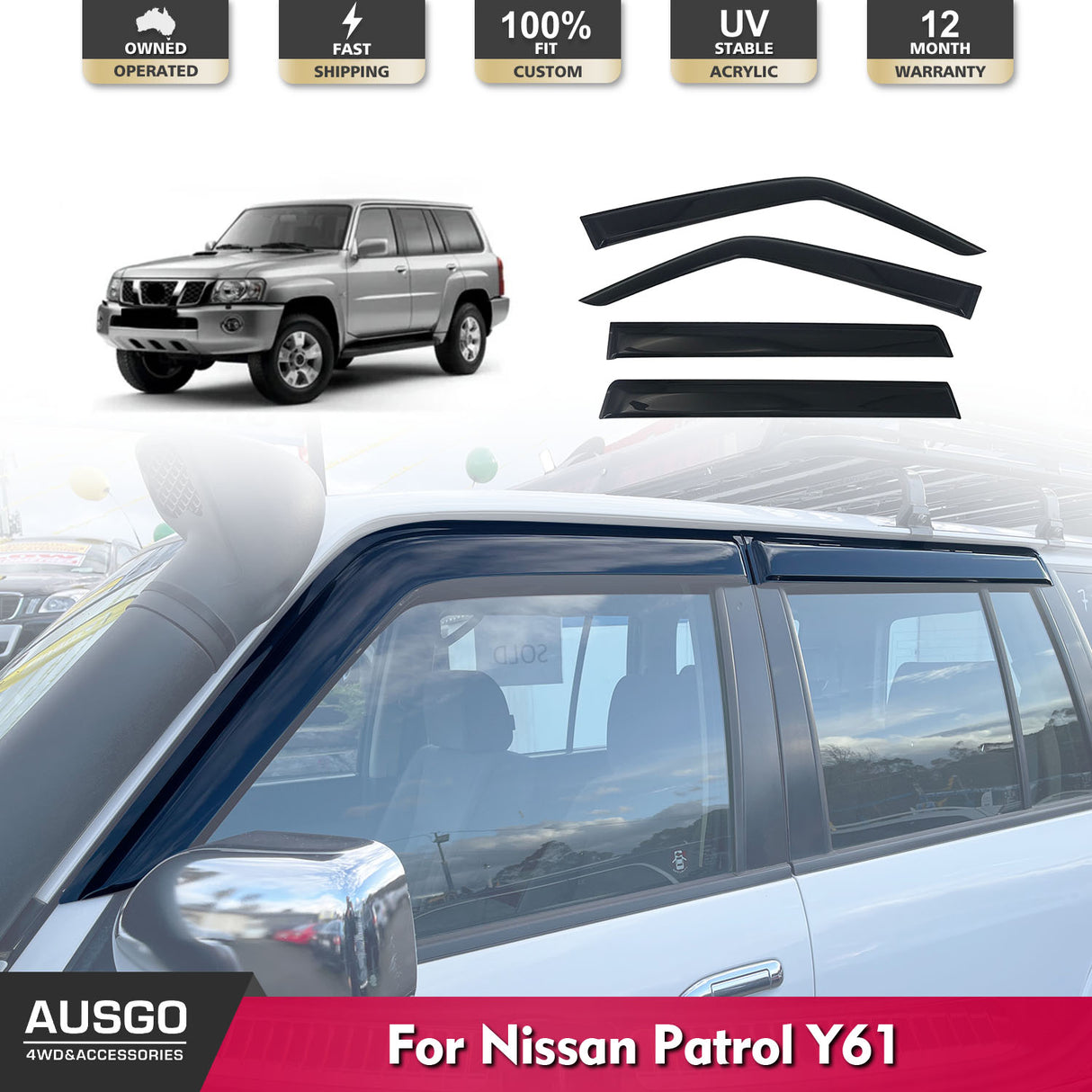 Luxury Weather Shields for Nissan Patrol GU Y61 1998-2016