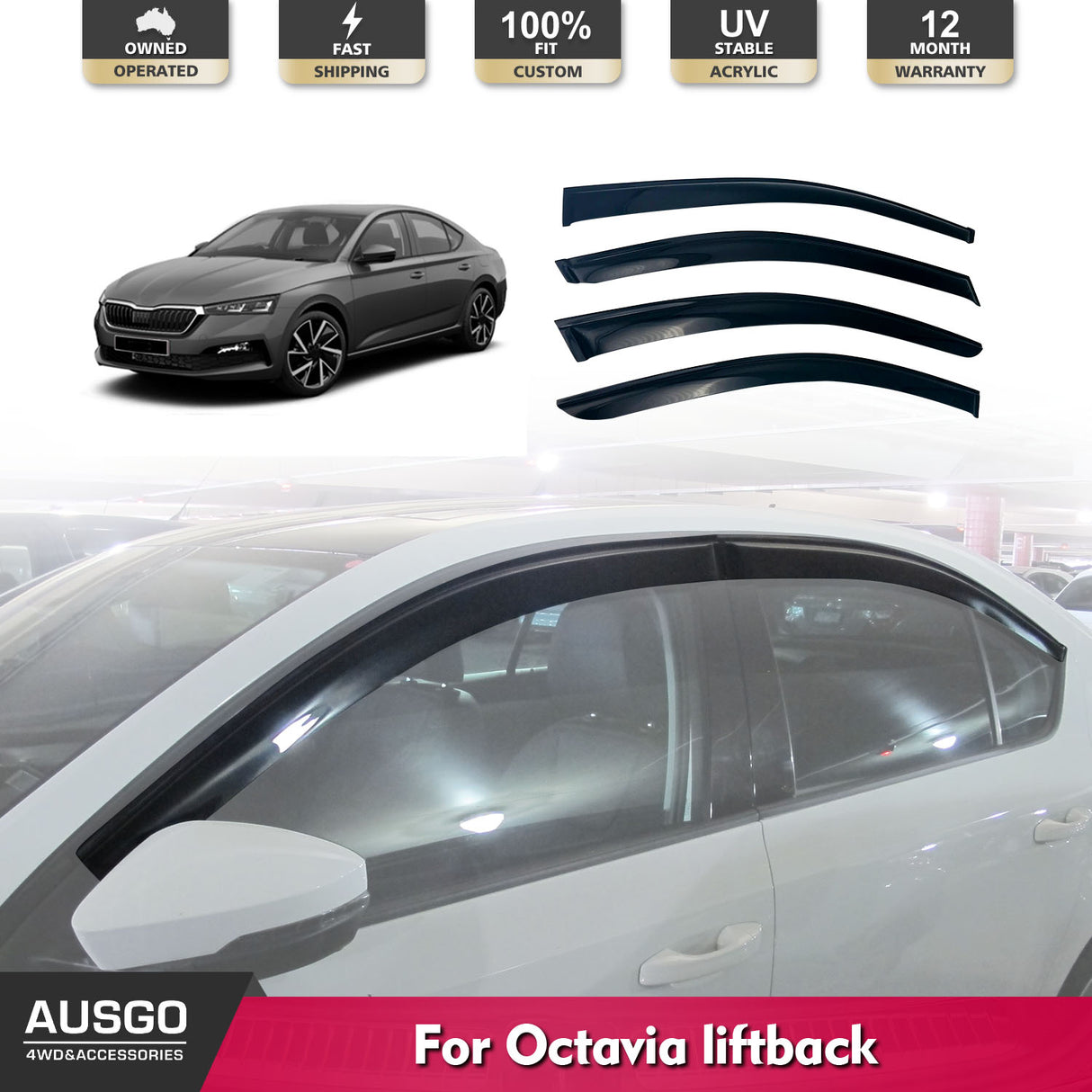 Weather Shields for Skoda Octavia liftback NE Series 2013-2020