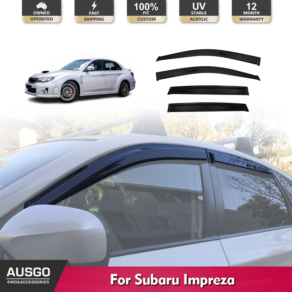 Luxury Weather Shields for Subaru Impreza 2007-2012