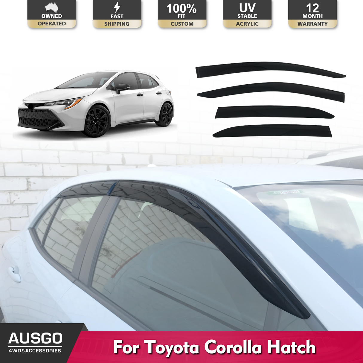 Luxury Weather Shields for Toyota Corolla Hatch 2018-Onwards