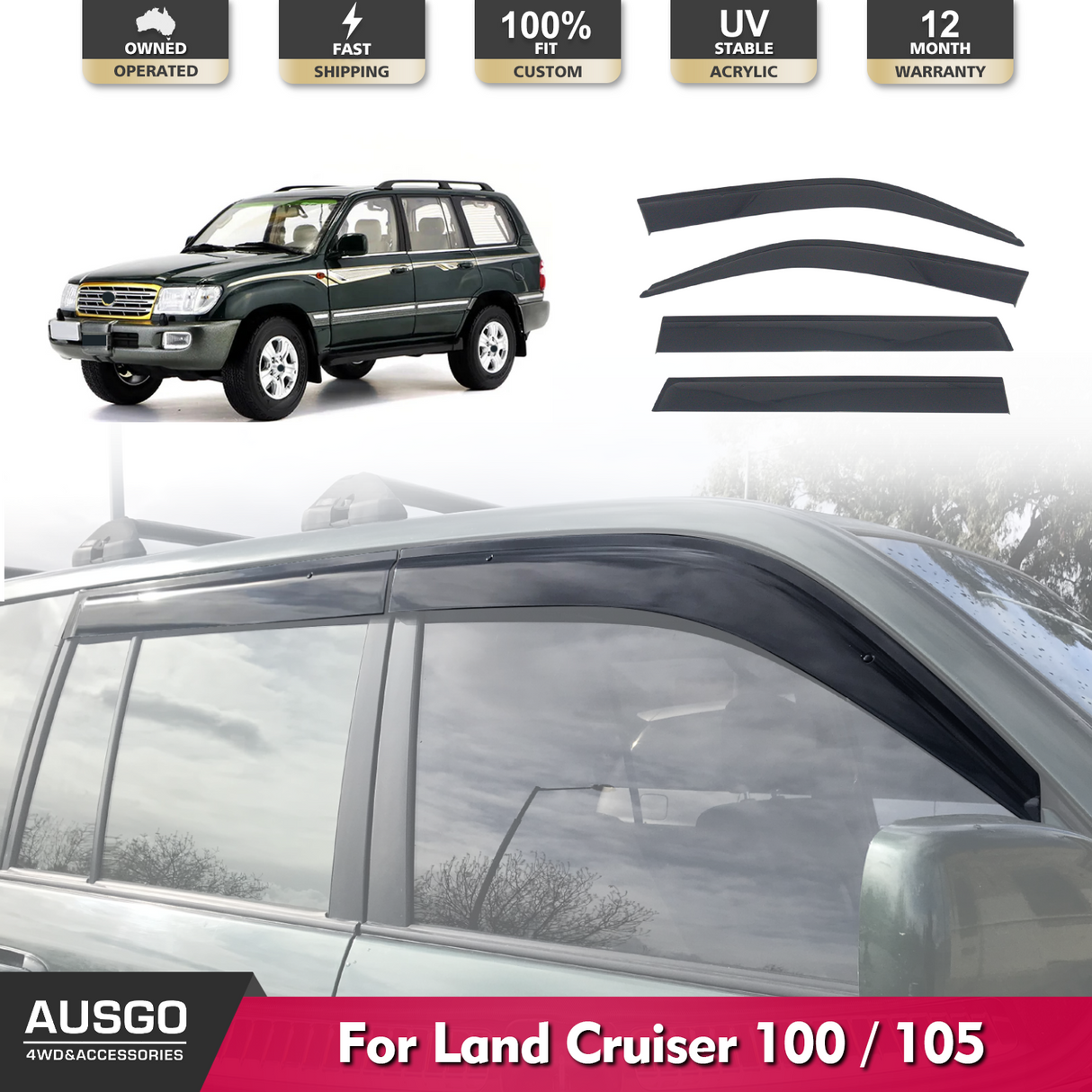 Injection Weathershields for Toyota Land Cruiser 100 105 Series 1998-2007