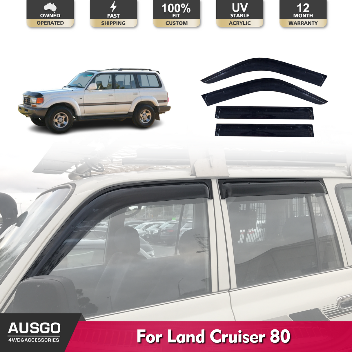 Injection Weather Shields for Toyota Land Cruiser 80 Series 1990-1998