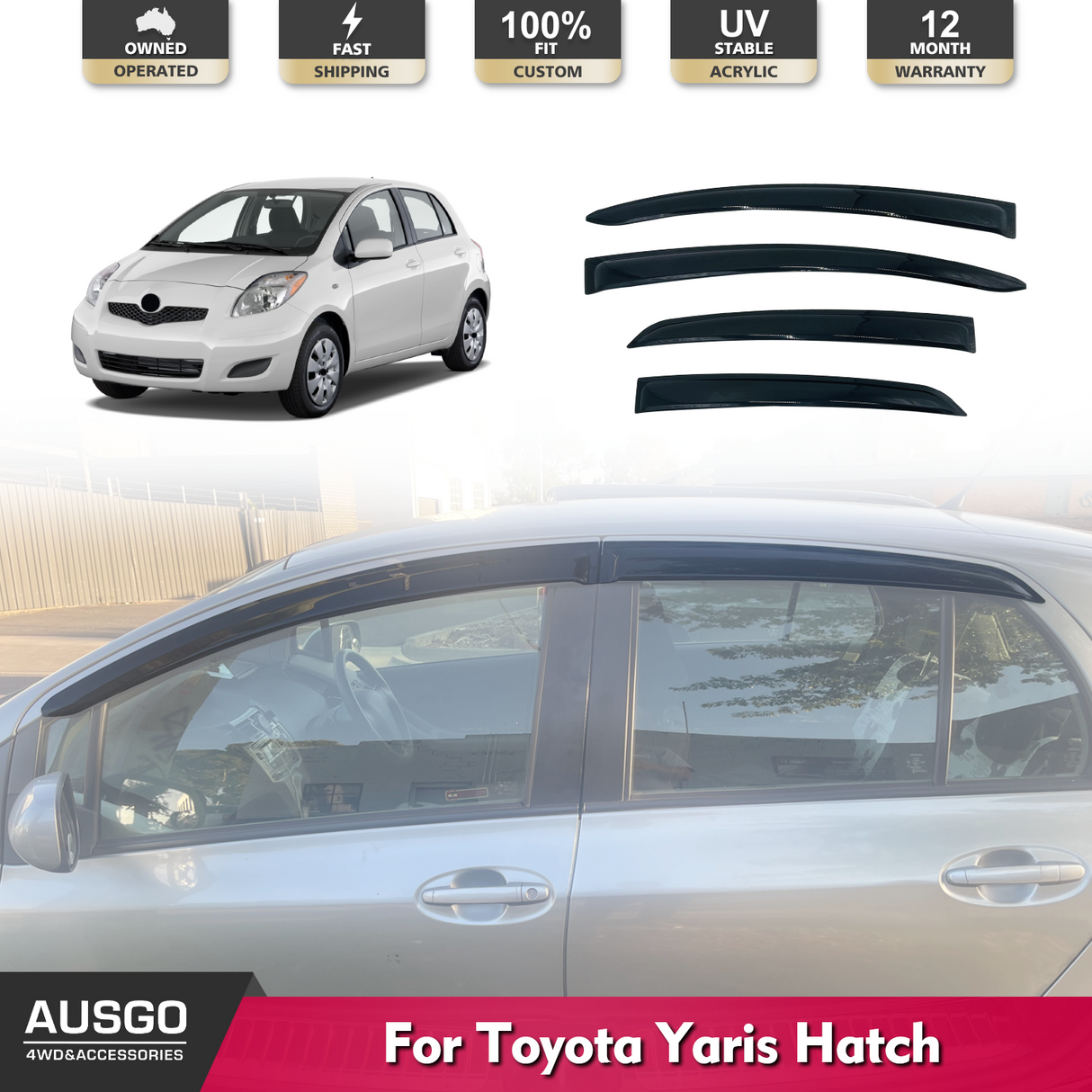 Luxury Weather Shields for Toyota Yaris Hatch 2005-2011
