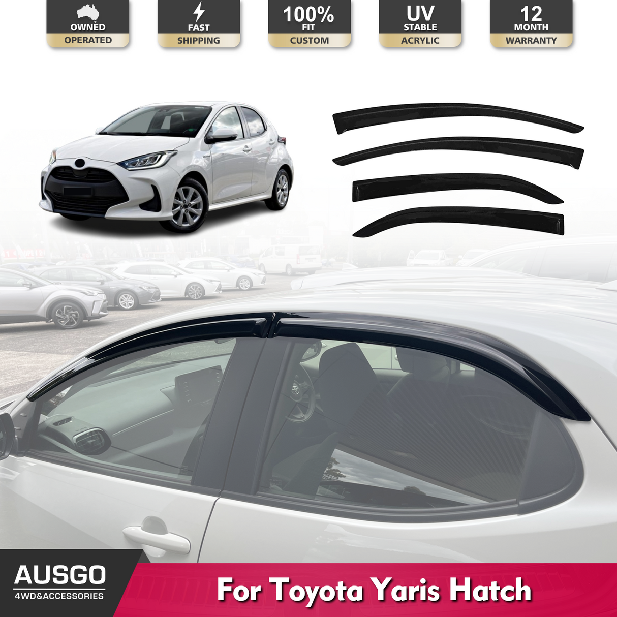 Luxury Weather Shields for Toyota Yaris Hatch 2020-Onwards