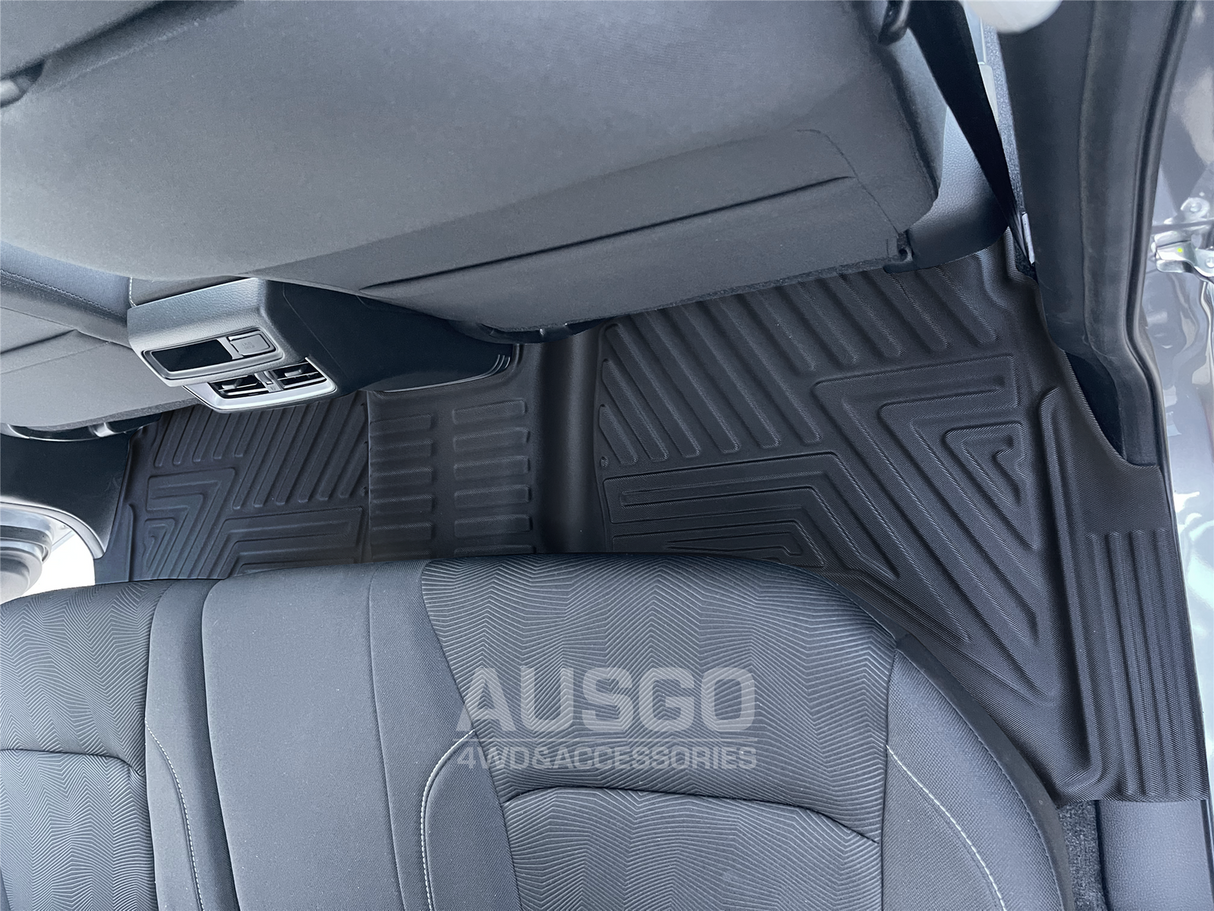 5D Moulded Floor Mats + Black Door Sill Protector for ISUZU D-MAX DMAX Dual Cab 2020-Onwards