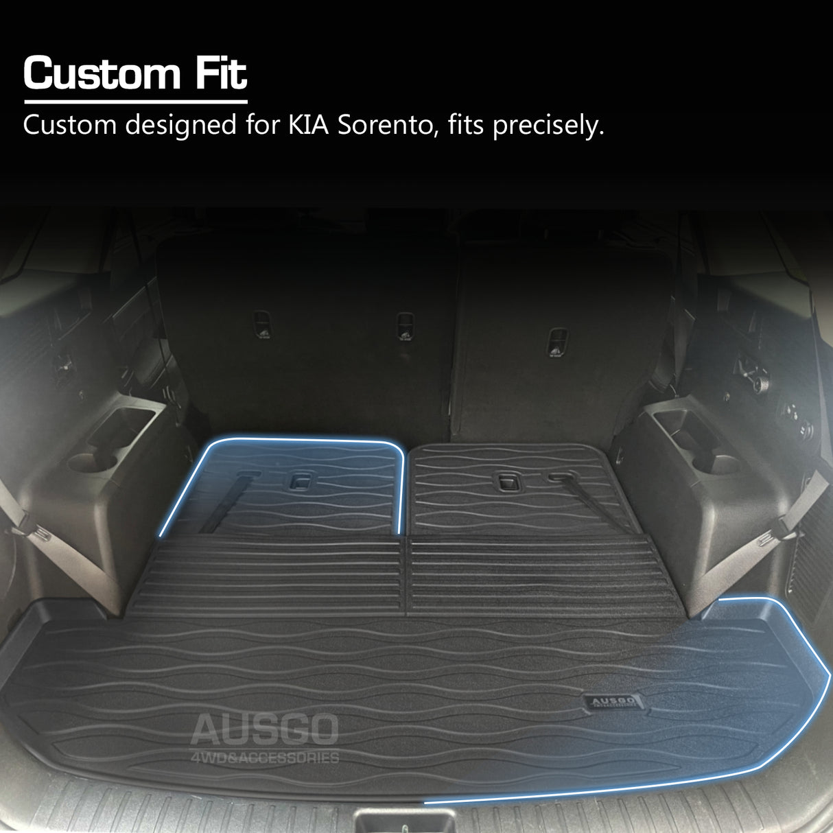 3D TPE Cargo Mat for KIA Sorento MQ4 Series 2020-Onwards  Boot Mat Boot Liner Trunk Mat Detachable 3PCS
