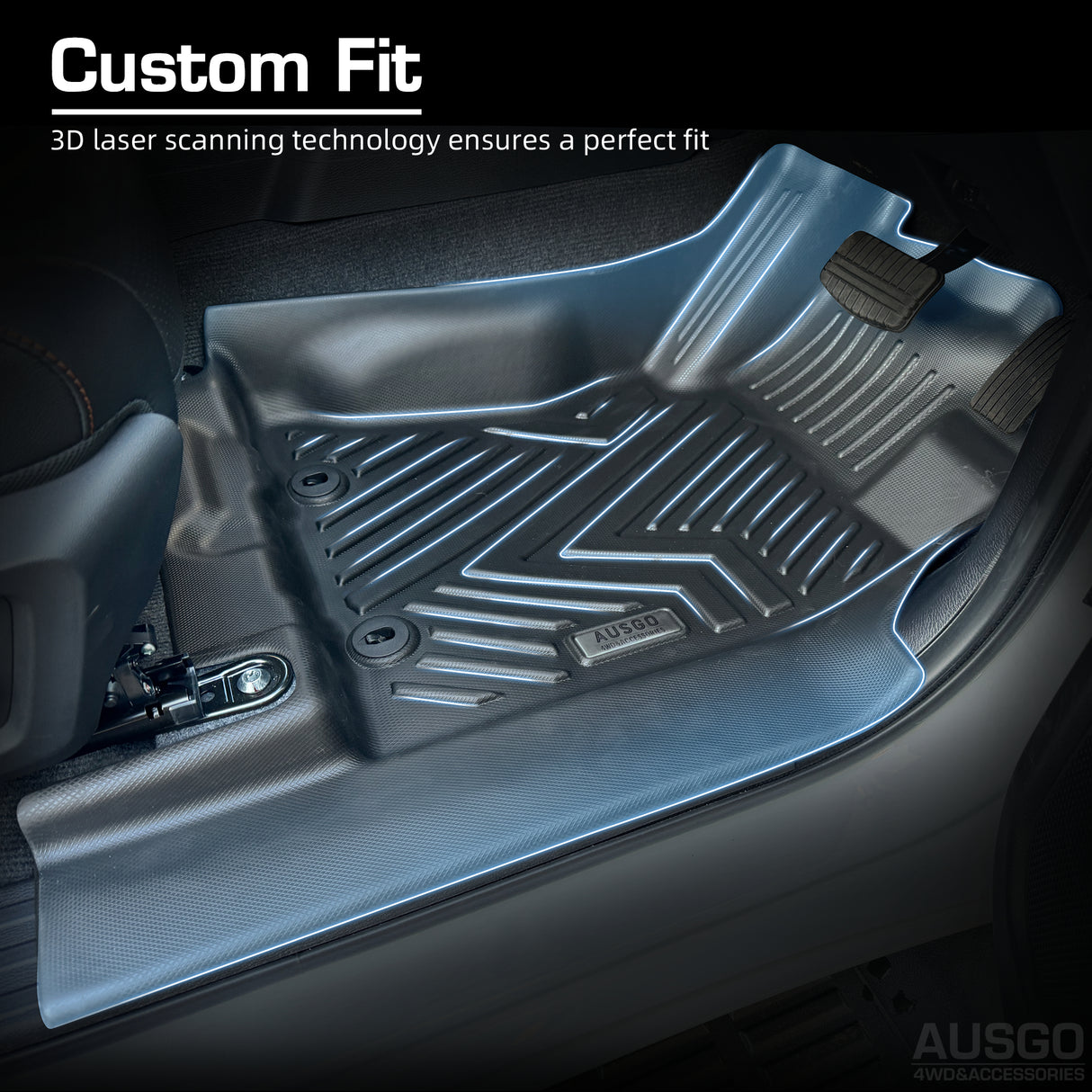 5D Moulded Car Floor Mats for Mitsubishi Triton MV Next-Gen Dual Cab 2024-Onwards