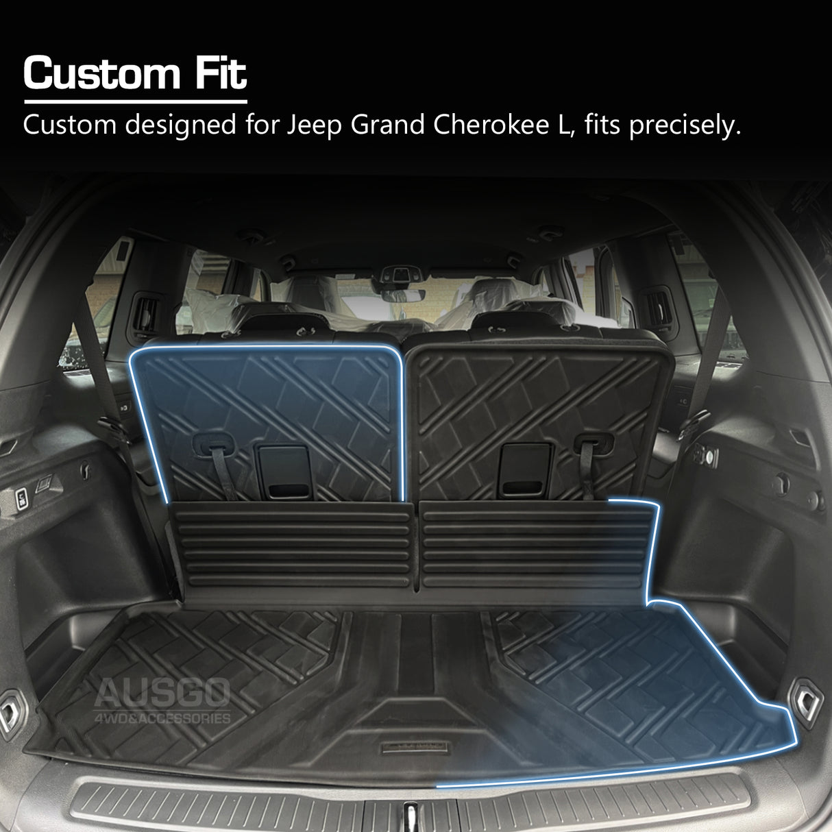 5D Moulded Car Floor Mats for Jeep Grand Cherokee L WL Series 7 Seats 2021-Onwards