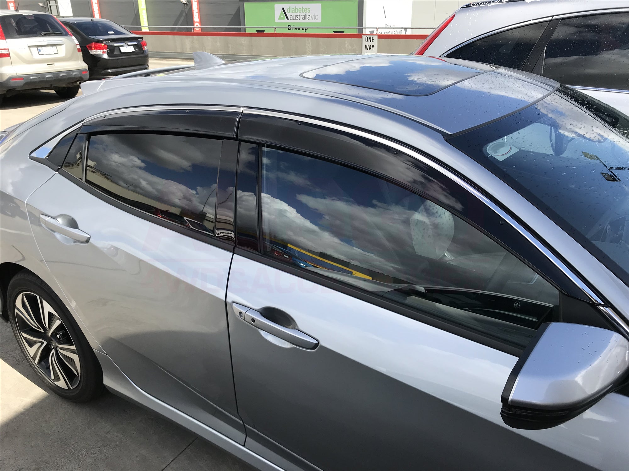 Stainless Trim Weather Shields for Honda Civic Hatch 10th 2017-2021