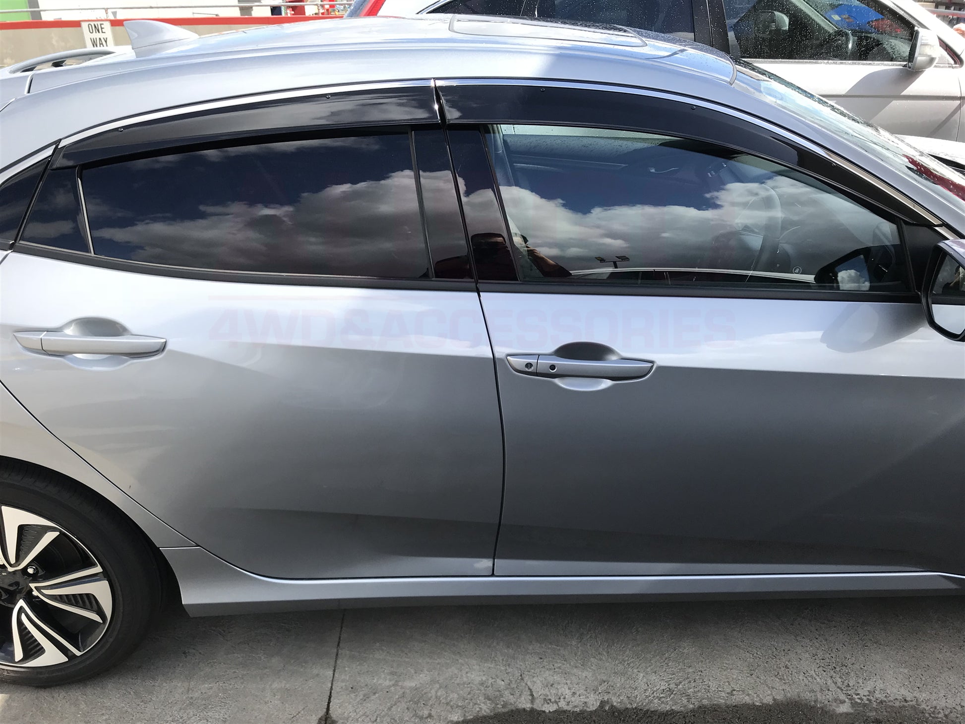 Stainless Trim Weather Shields for Honda Civic Hatch 10th 2017-2021