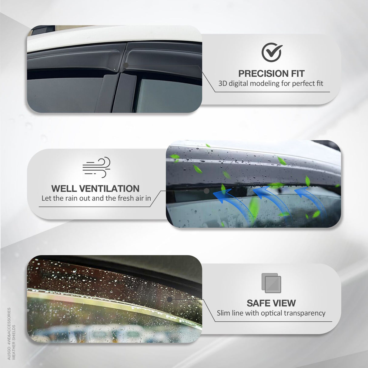 Luxury Weather Shields for Honda Jazz GE Series 2008-2014 Weathershields Window Visors