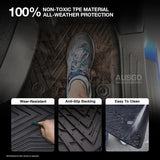 Car Floor Mats + Black Door Sill Protector for Ford Ranger Dual Cab 2011-2022