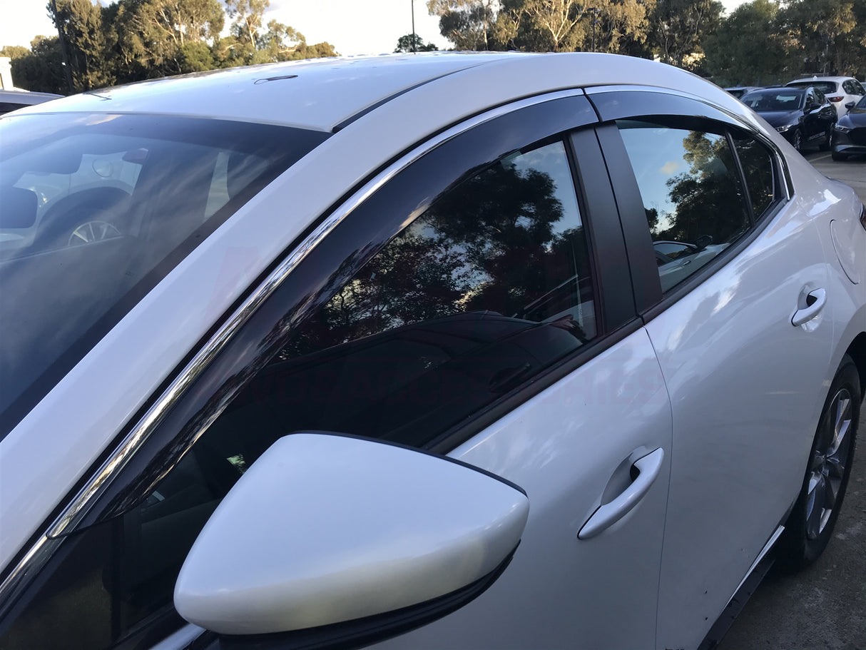 Stainless Trim Weathershields for Mazda 3 BP Series Sedan 2019-Onwards