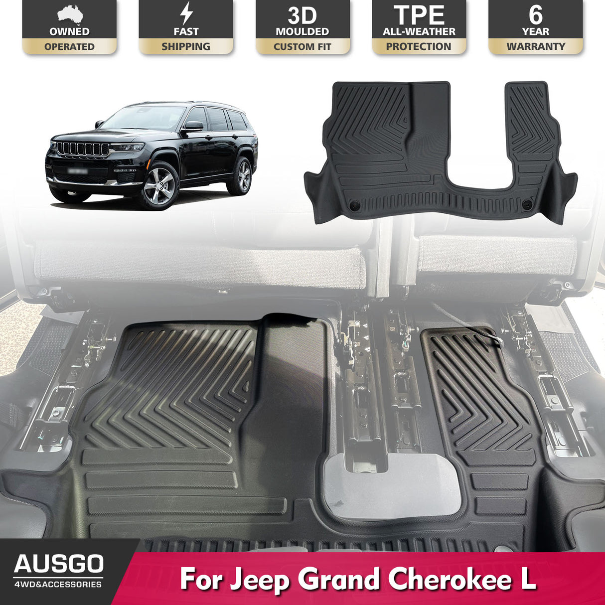 Third Row Floor Mat for Jeep Grand Cherokee L WL Series 7 Seats 2021-Onwards