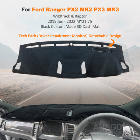 3D Dash Mat for Ford Ranger Wildtrack / Raptor 2015-2022 Dashboard Cover