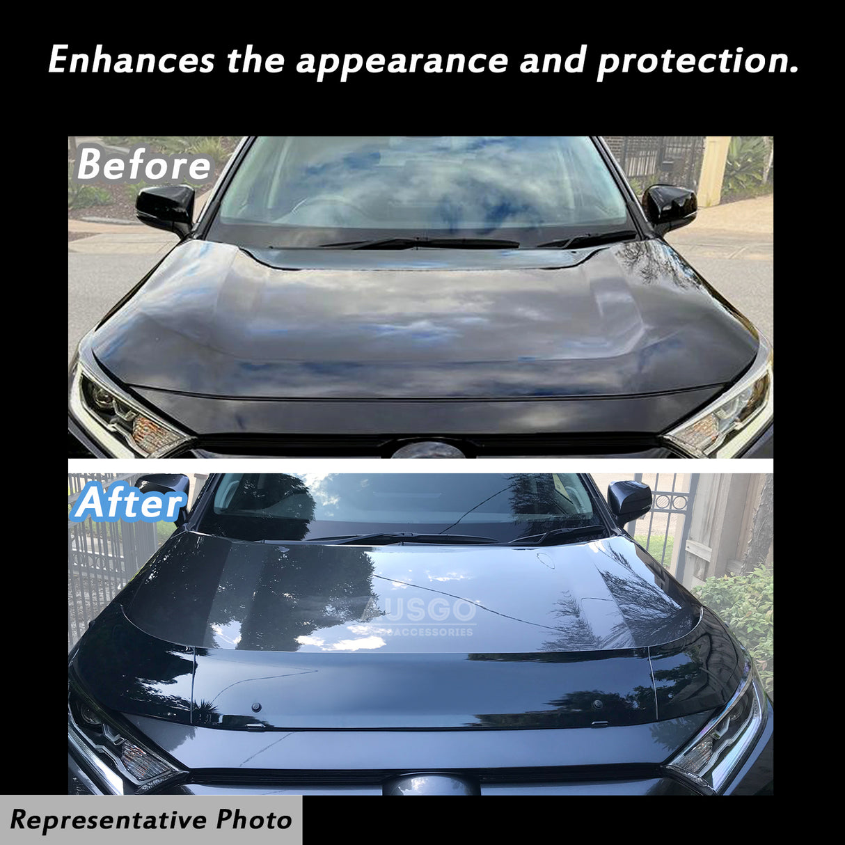 Stainless Trim Weather Shields + Bonnet Protector for Toyota RAV4 2019-Onwards