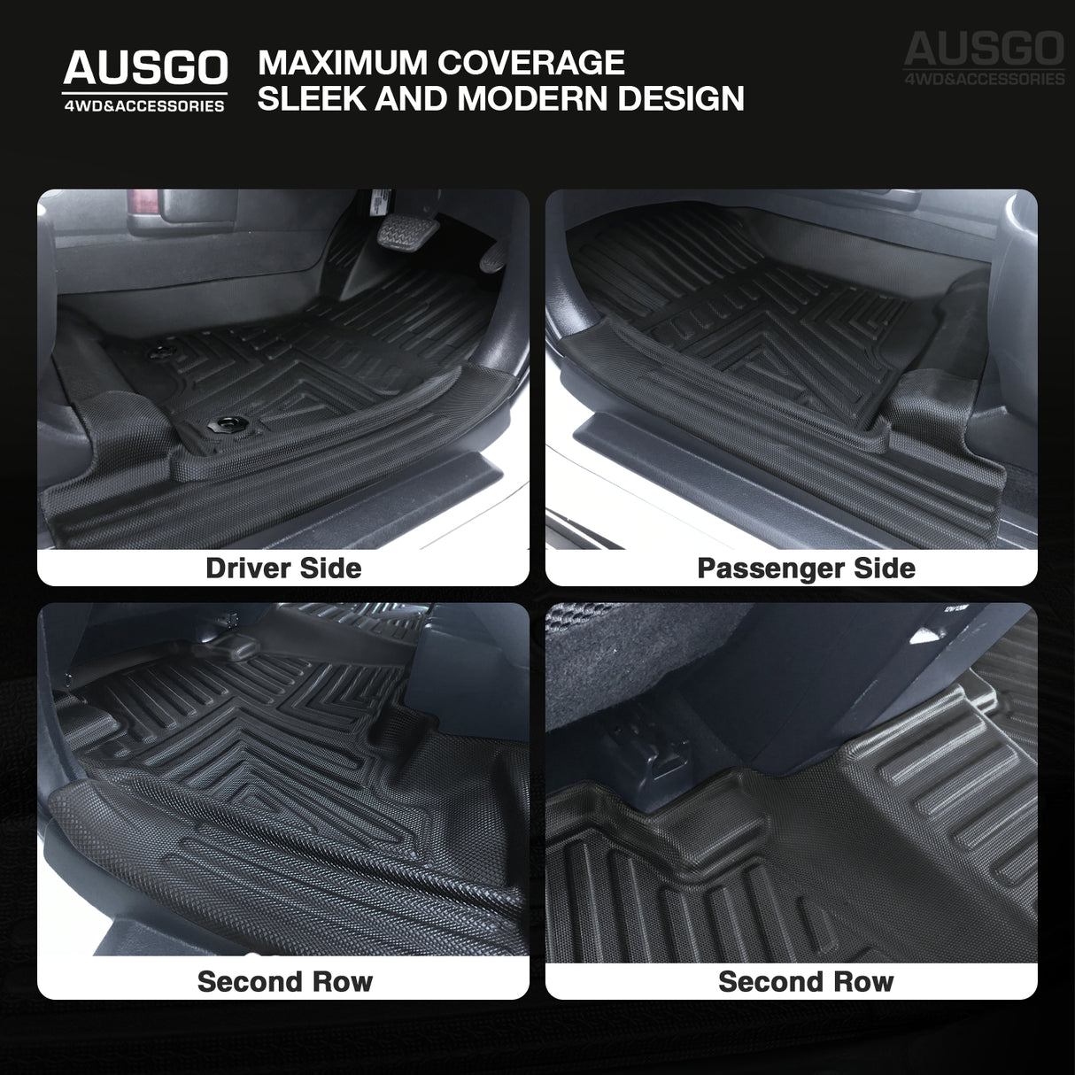 5D Car Floor Mats for Toyota LandCruiser Prado 150 Series 7 Seats 2009-Onwards