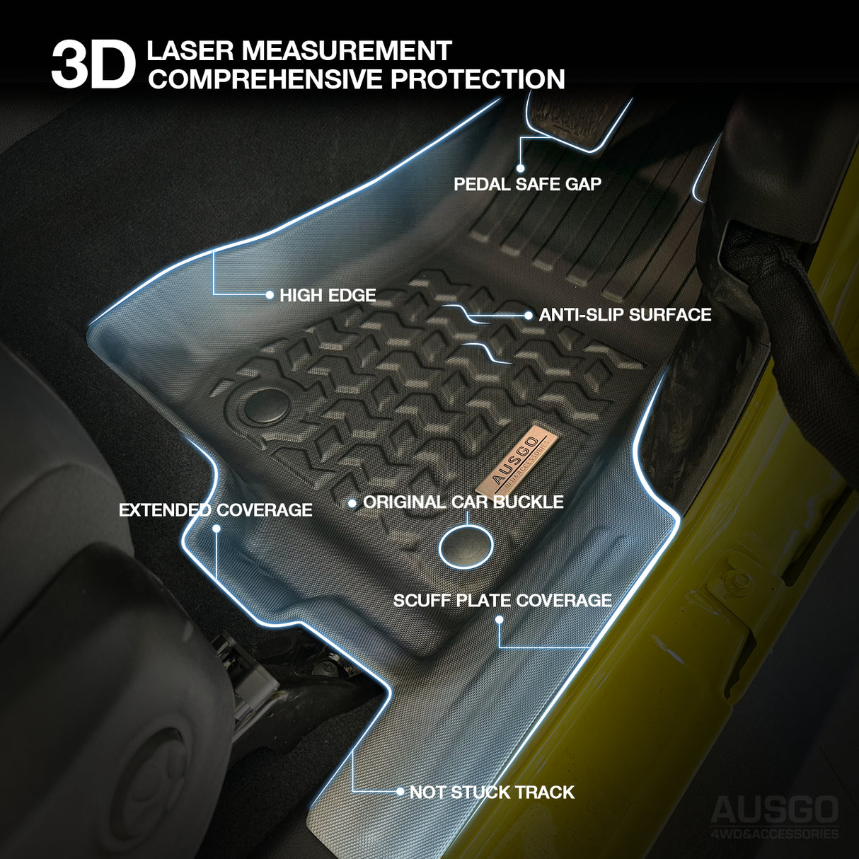 5D Car Floor Mats for Jeep Gladiator Dual Cab 2020-Onwards