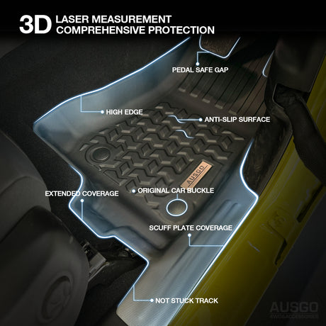 5D Car Floor Mats for Jeep Gladiator Dual Cab 2020-Onwards