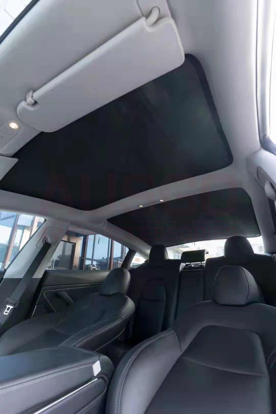 TPE Floor Mats + Sunroof Shade + Front + Rear Cargo Mats for Tesla Model 3 2019-2021 Door Sill Covered Car Mats Boot Liner Sun Shade