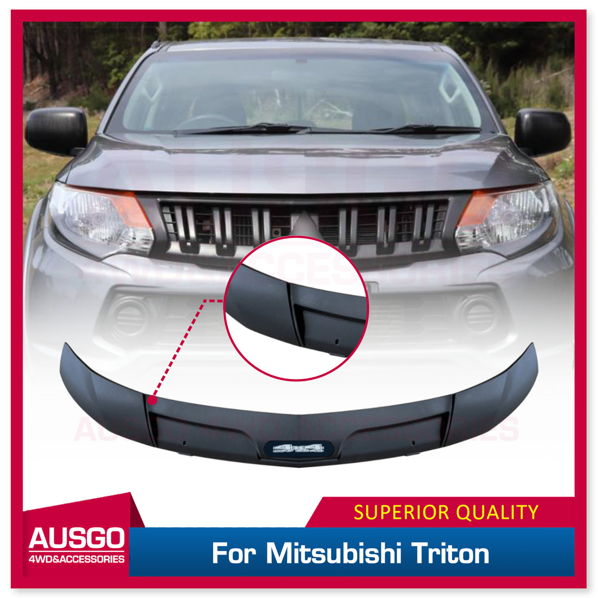 Bonnet Protector for Mitsubishi Triton MQ MR 2015-2018