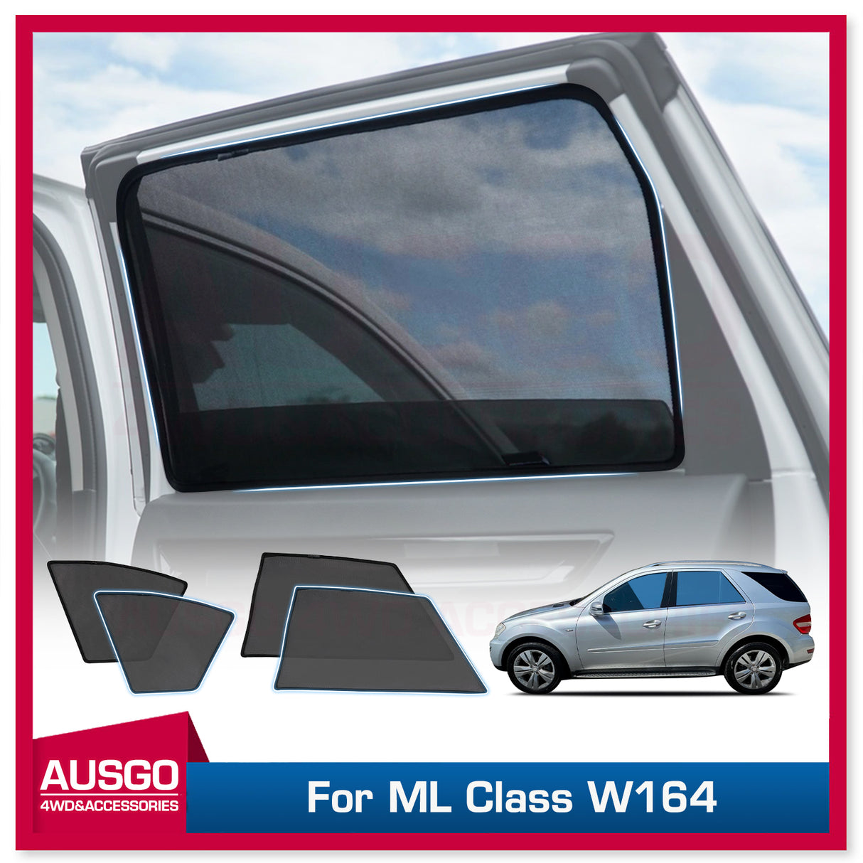 Magnetic Window Sun Shade for MERCEDES BENZ ML Class W164 2005-2011