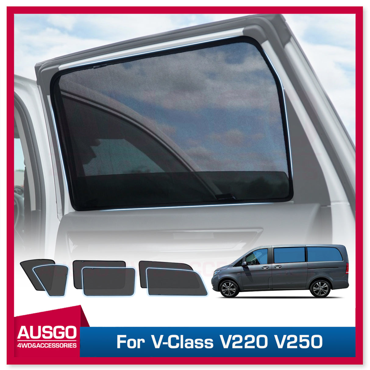 Magnetic Window Sun Shade for Mercedes-Benz V-Class V220/V250/V300 2015-Onwards