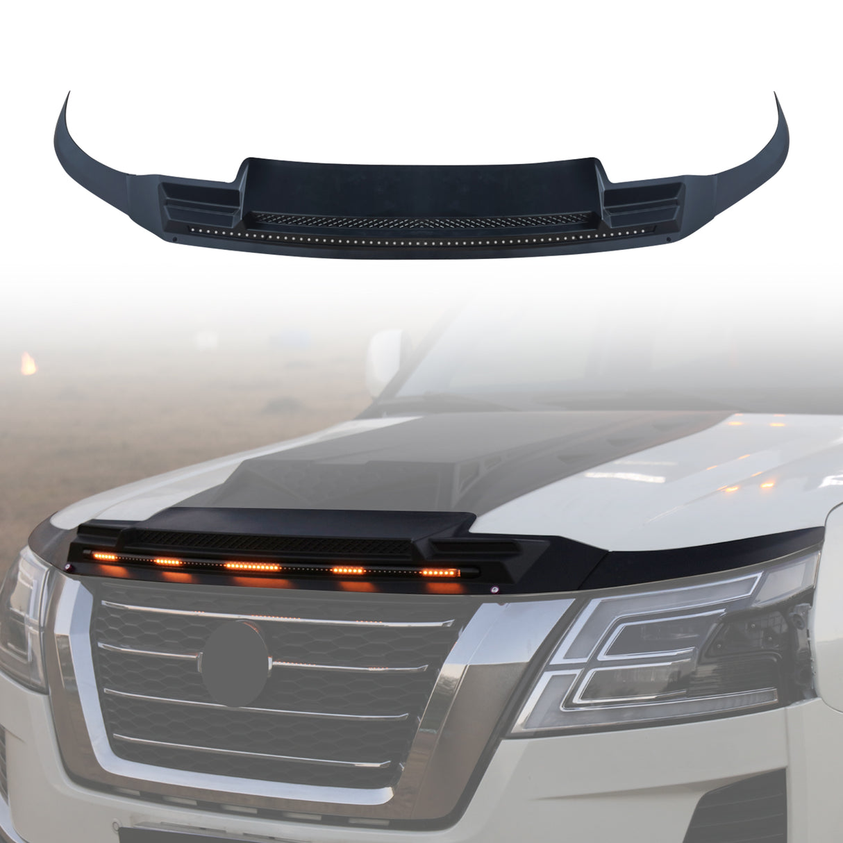 LED Light Injection Bonnet Protector  for Nissan Patrol Y62 2021+